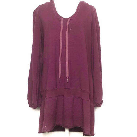 Athleta Dresses & Skirts - ATHLETA PLUM HOODED LONG SLEEVE DROP WAIST DRESS